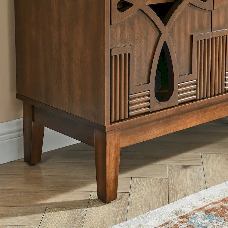 Bahut-buffet de style moderne du milieu du siècle avec rangement, armoire de rangement avec 4 portes et étagères réglables