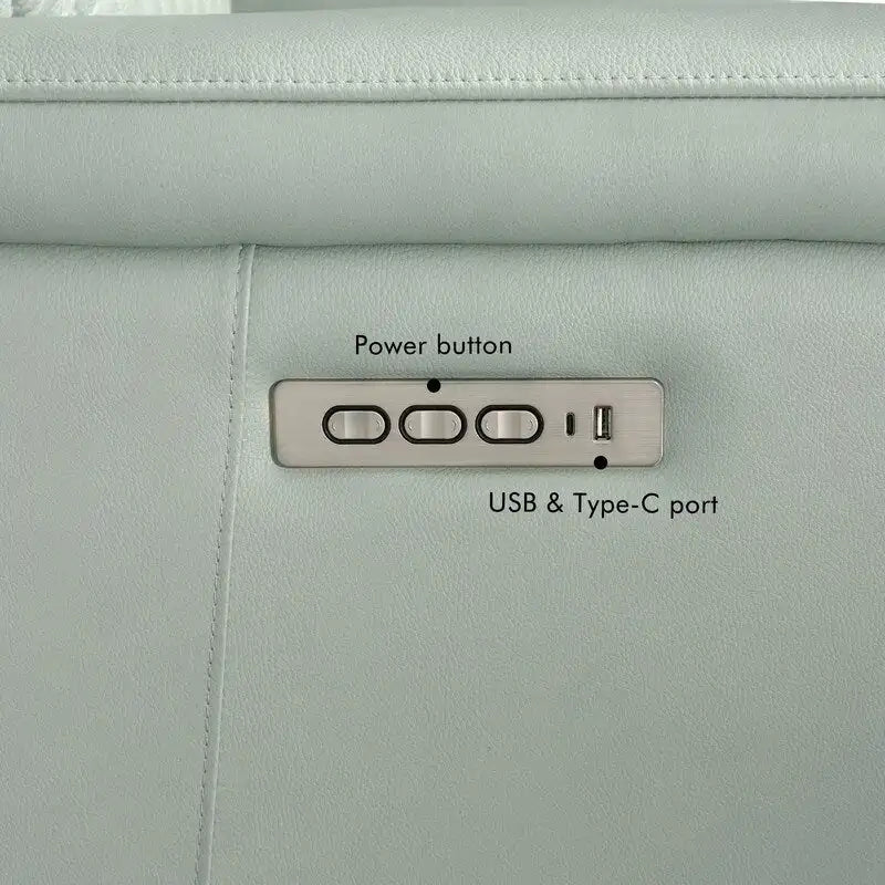 Canapé inclinable électrique zéro gravité en cuir de 83,5 po avec appuie-tête et support lombaire électriques, ports USB et USB-C
