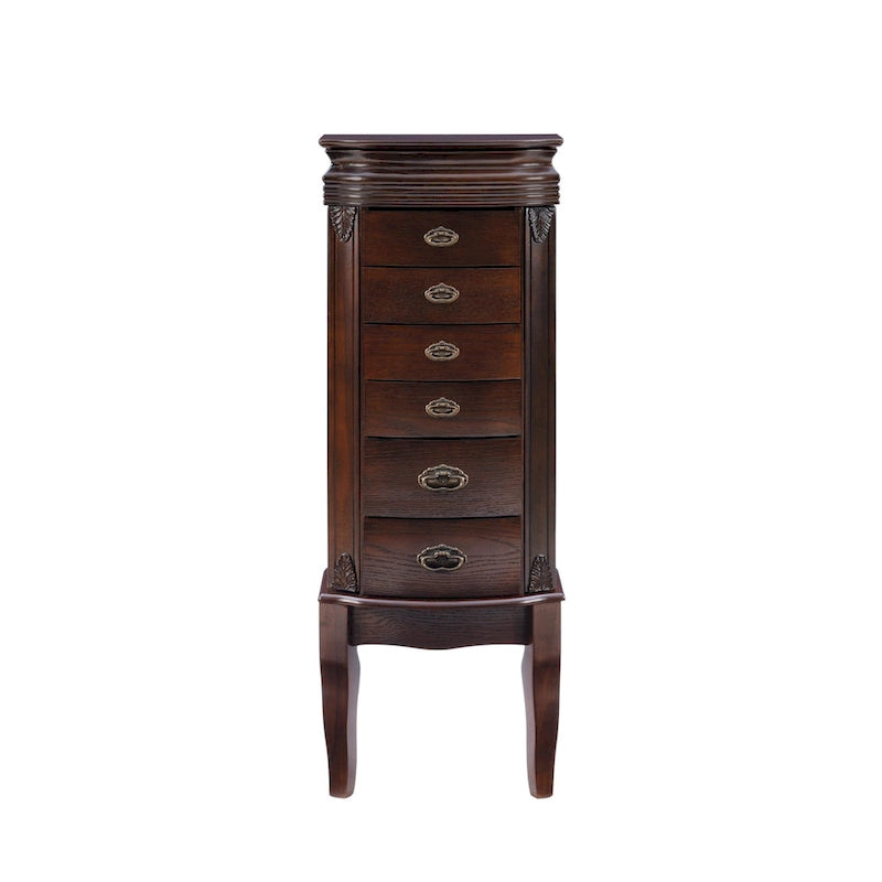 Boîte à bijoux armoire 6 tiroirs en bois - 40.25 - Marron Expresso