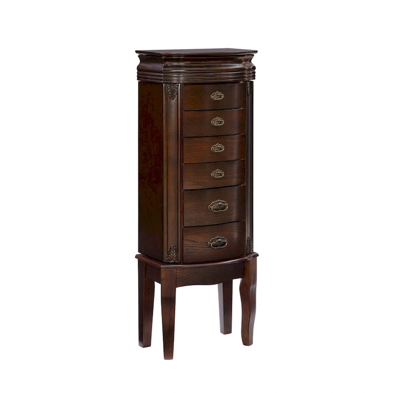 Boîte à bijoux armoire 6 tiroirs en bois - 40.25 - Marron Expresso