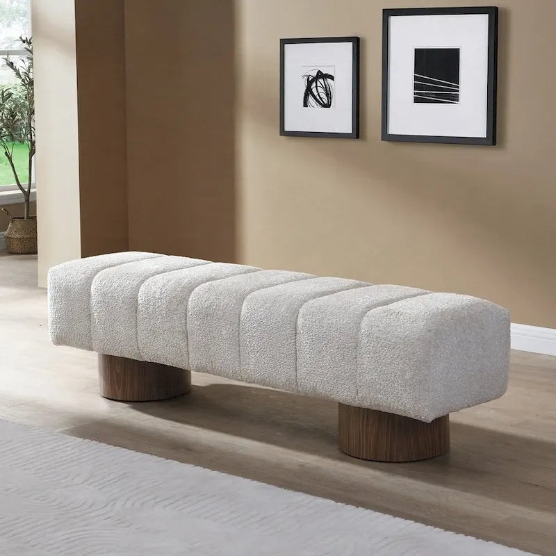 Banc ottoman d'entrée en bout de lit sans assemblage