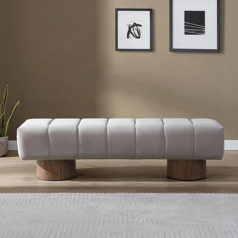 Banc ottoman d'entrée en bout de lit sans assemblage