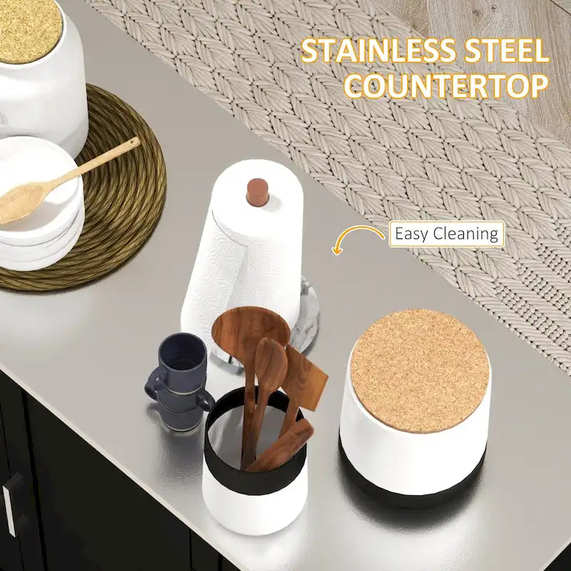 Îlot de cuisine avec rangement (tabourets non inclus)