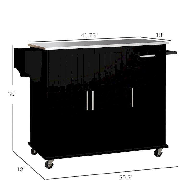 Îlot de cuisine avec rangement (tabourets non inclus)