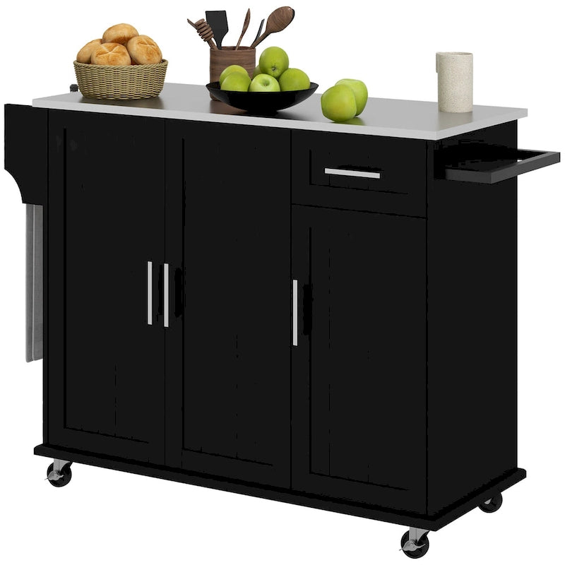 Îlot de cuisine avec rangement (tabourets non inclus)