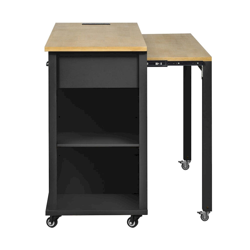 Îlot de cuisine de 47 pouces avec table à manger extensible (tabouret non inclus)