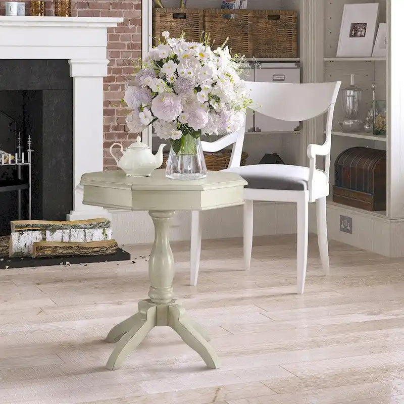Table d'appoint octogonale en bois massif de 24 pouces par