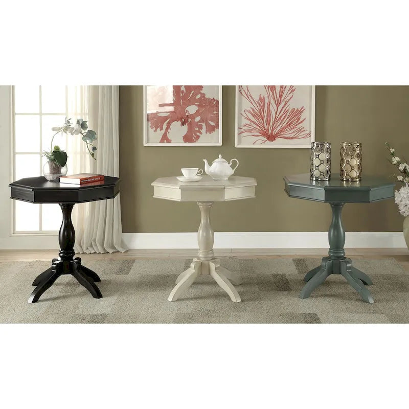 Table d'appoint octogonale en bois massif de 24 pouces par