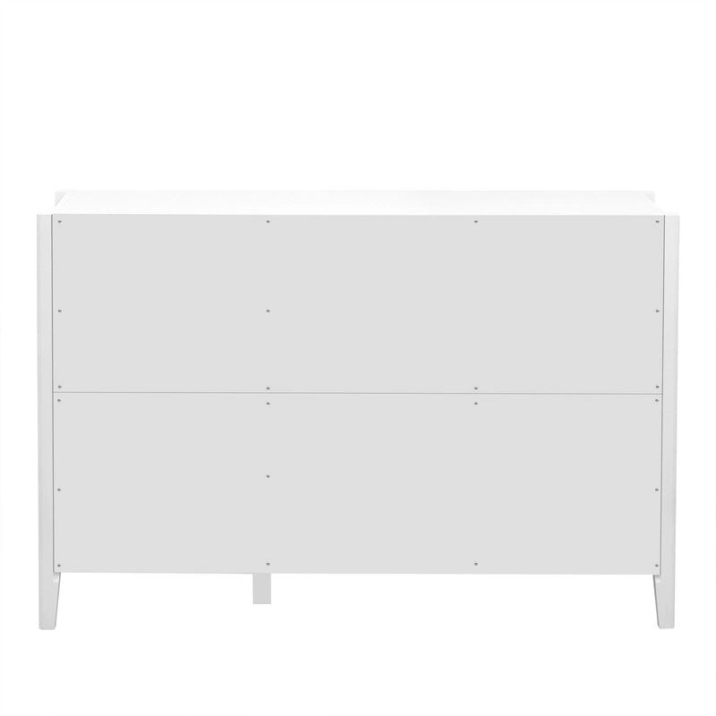 Armoire de rangement à trois portes avec poignées métalliques, idéale pour les couloirs, entrées, salons et chambres à coucher