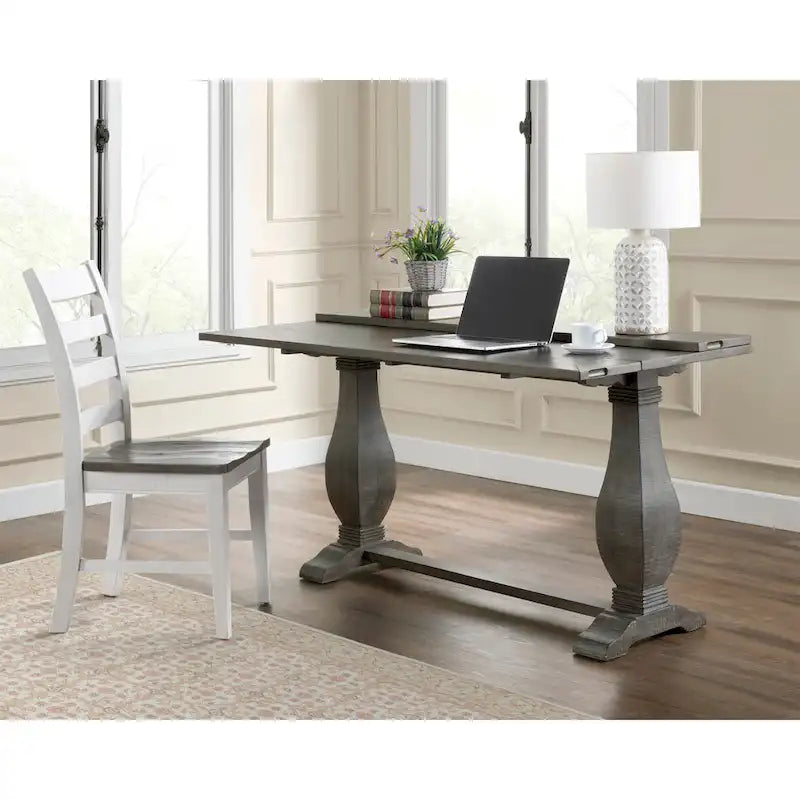 Table console de canapé escamotable sur pied en bois massif de 60 po