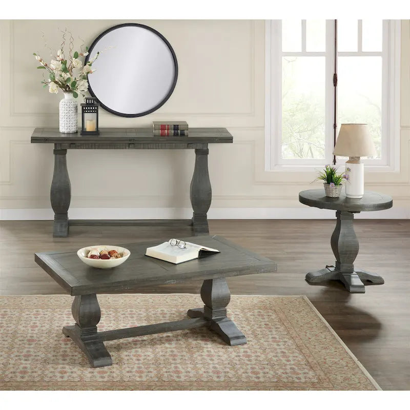 Table console de canapé escamotable sur pied en bois massif de 60 po