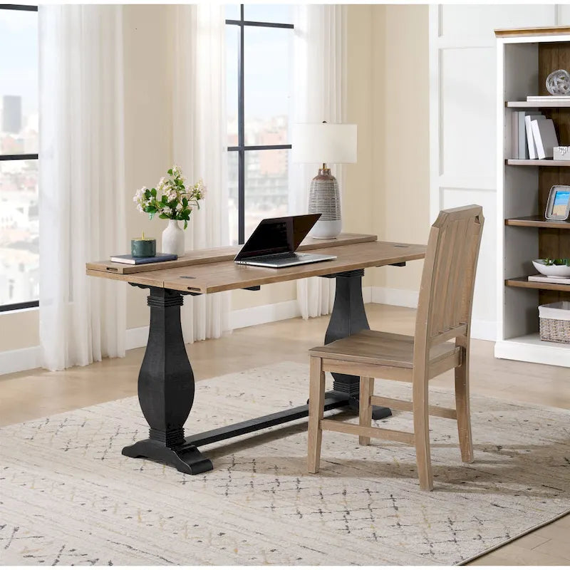 Table console de canapé escamotable sur pied en bois massif de 60 po