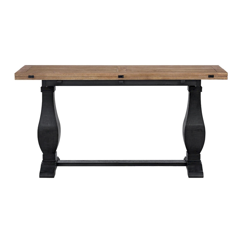 Table console de canapé escamotable sur pied en bois massif de 60 po