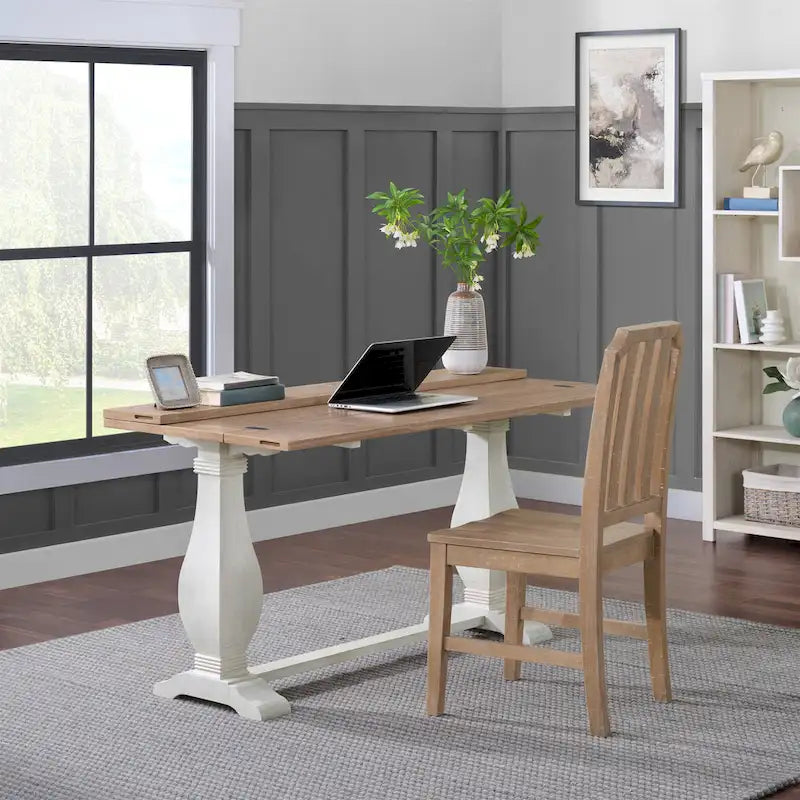 Table console de canapé escamotable sur pied en bois massif de 60 po
