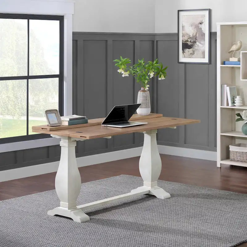 Table console de canapé escamotable sur pied en bois massif de 60 po