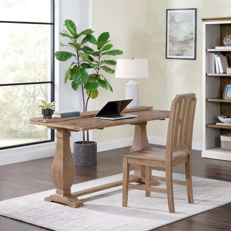 Table console de canapé escamotable sur pied en bois massif de 60 po