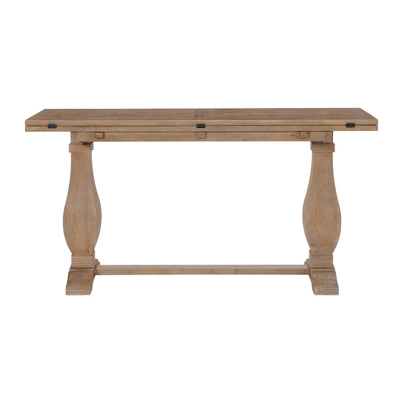 Table console de canapé escamotable sur pied en bois massif de 60 po