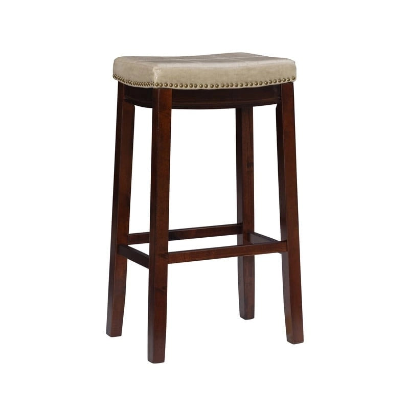 Tabouret de bar 32 po en similicuir beige