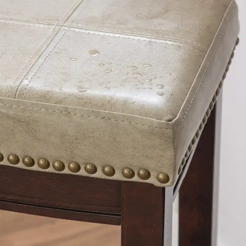 Tabouret de bar 32 po en similicuir beige
