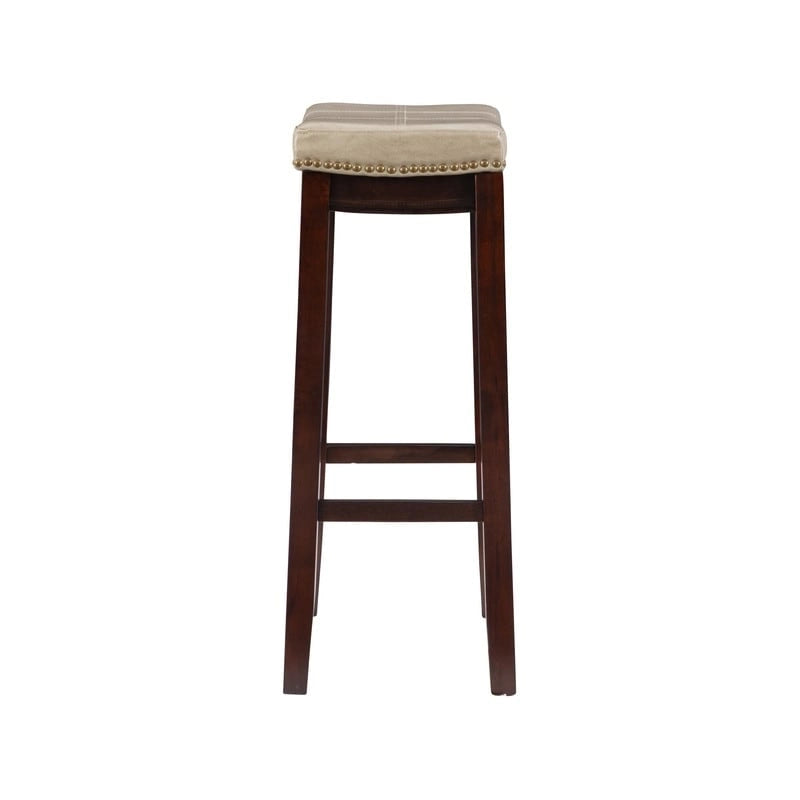 Tabouret de bar 32 po en similicuir beige