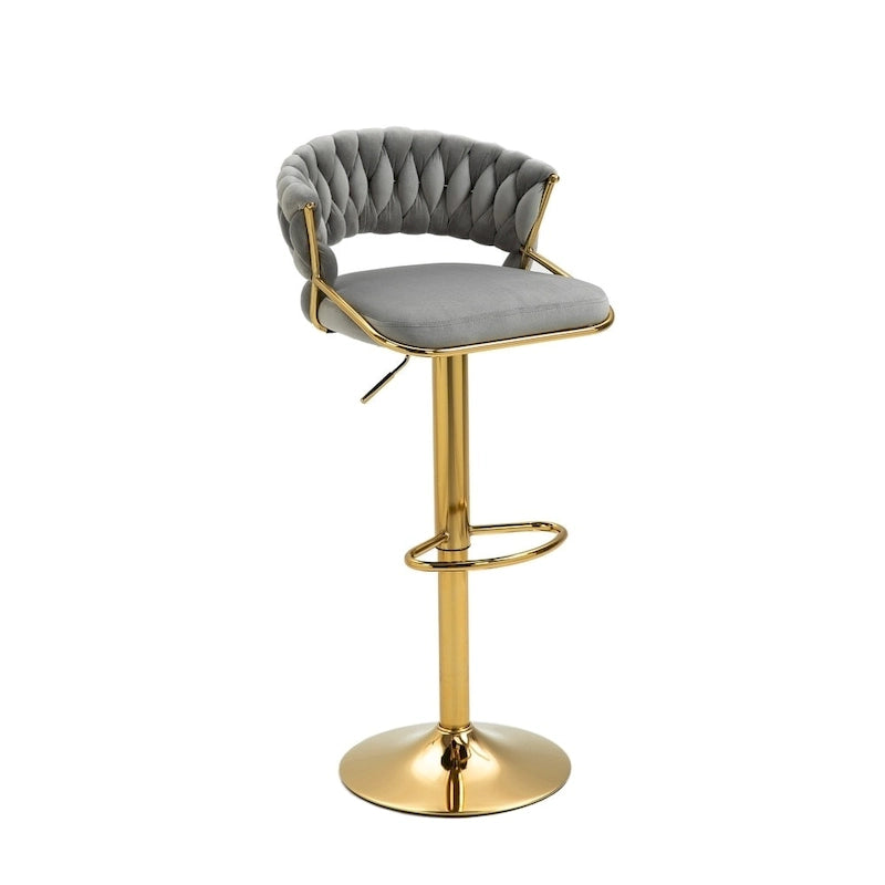 Tabourets de bar modernes en velours avec dossier (lot de 4)
