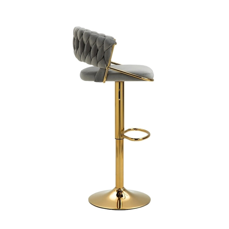 Tabourets de bar modernes en velours avec dossier (lot de 4)