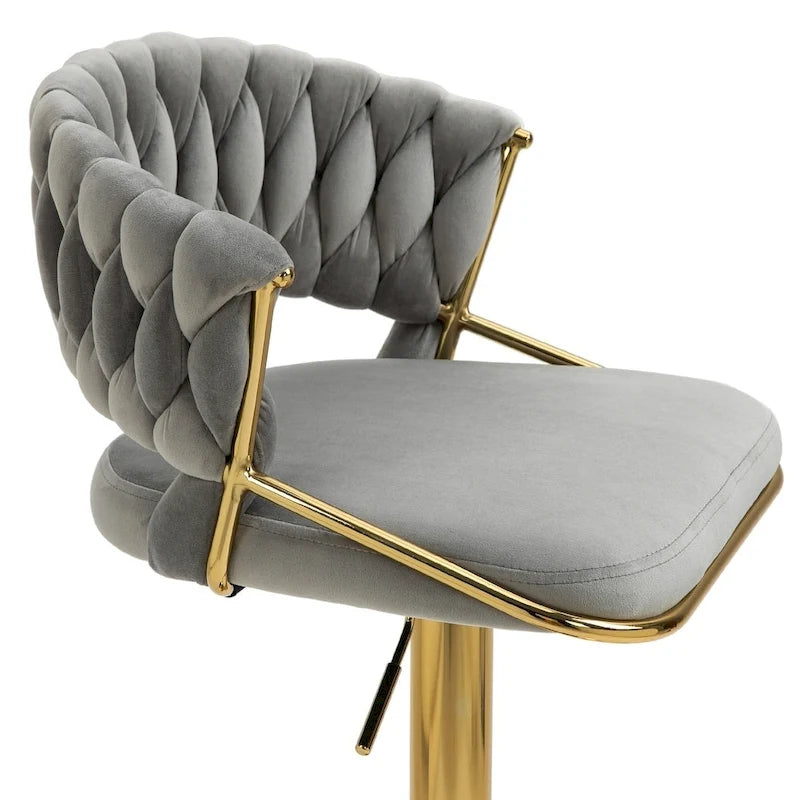 Tabourets de bar modernes en velours avec dossier (lot de 4)