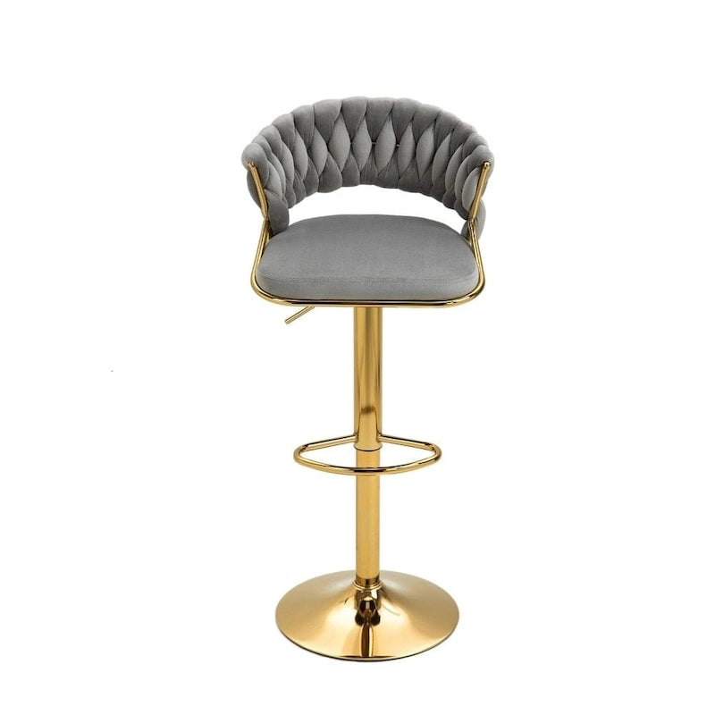 Tabourets de bar modernes en velours avec dossier (lot de 4)