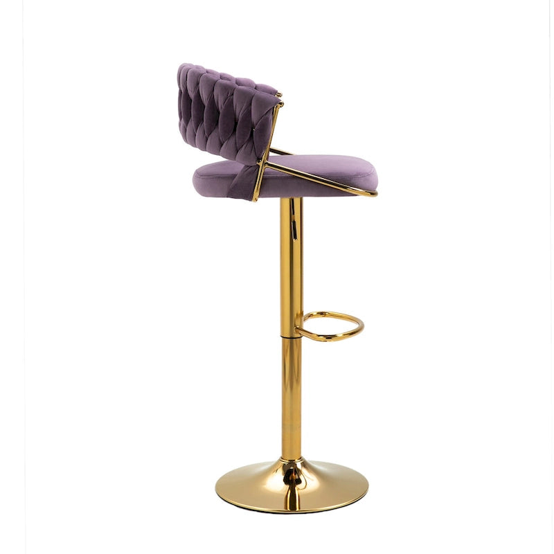 Tabourets de bar modernes en velours avec dossier (lot de 4)