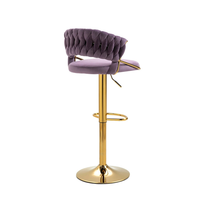 Tabourets de bar modernes en velours avec dossier (lot de 4)