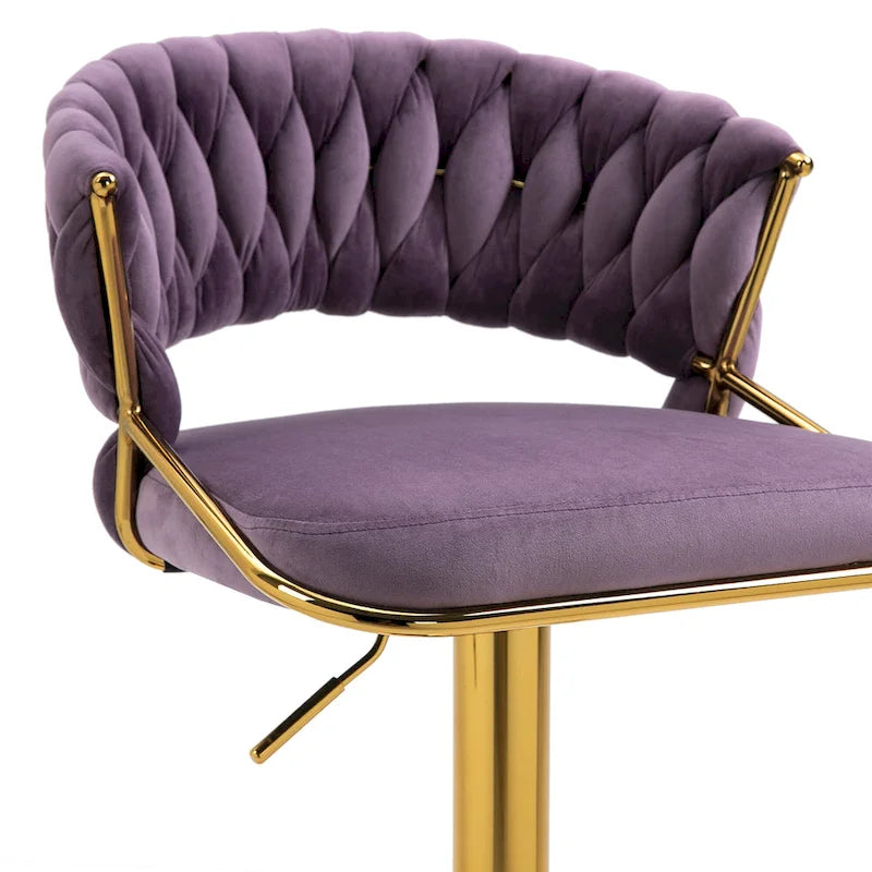 Tabourets de bar modernes en velours avec dossier (lot de 4)