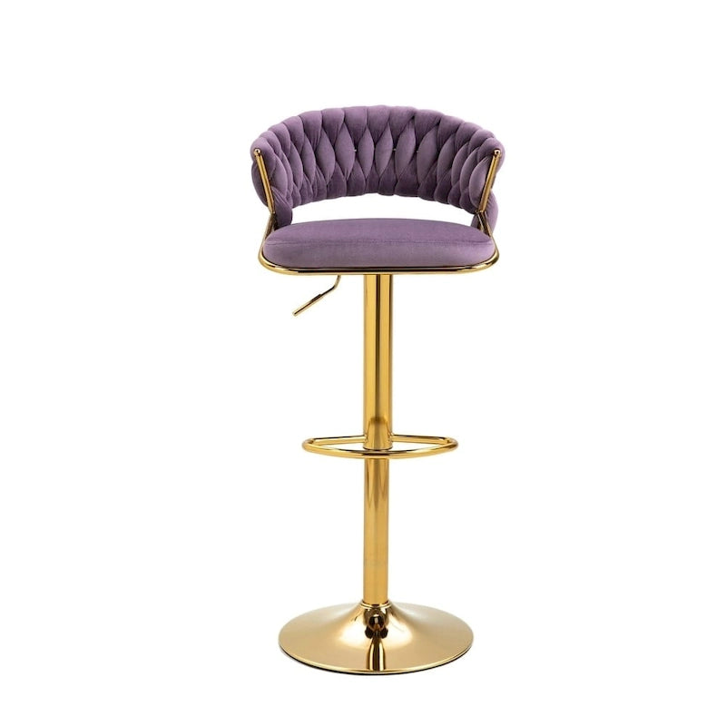 Tabourets de bar modernes en velours avec dossier (lot de 4)