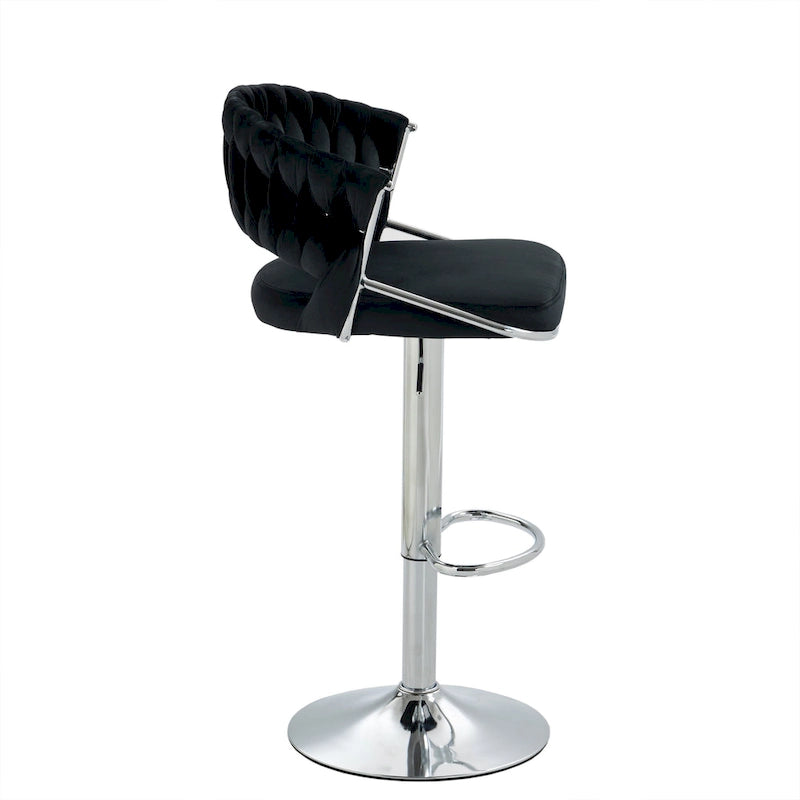 Tabourets de bar modernes en velours avec dossier (lot de 4)