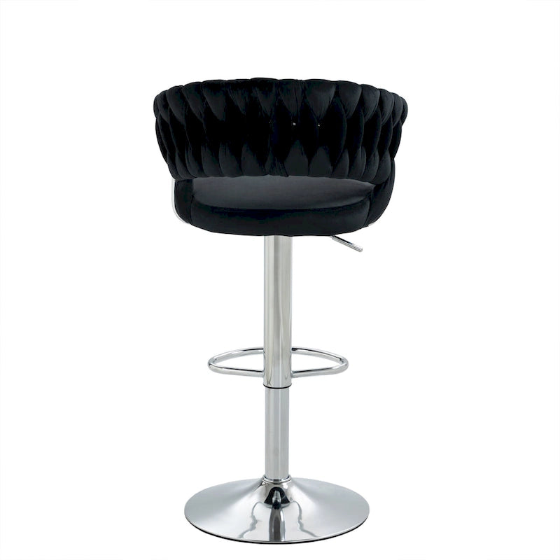 Tabourets de bar modernes en velours avec dossier (lot de 4)