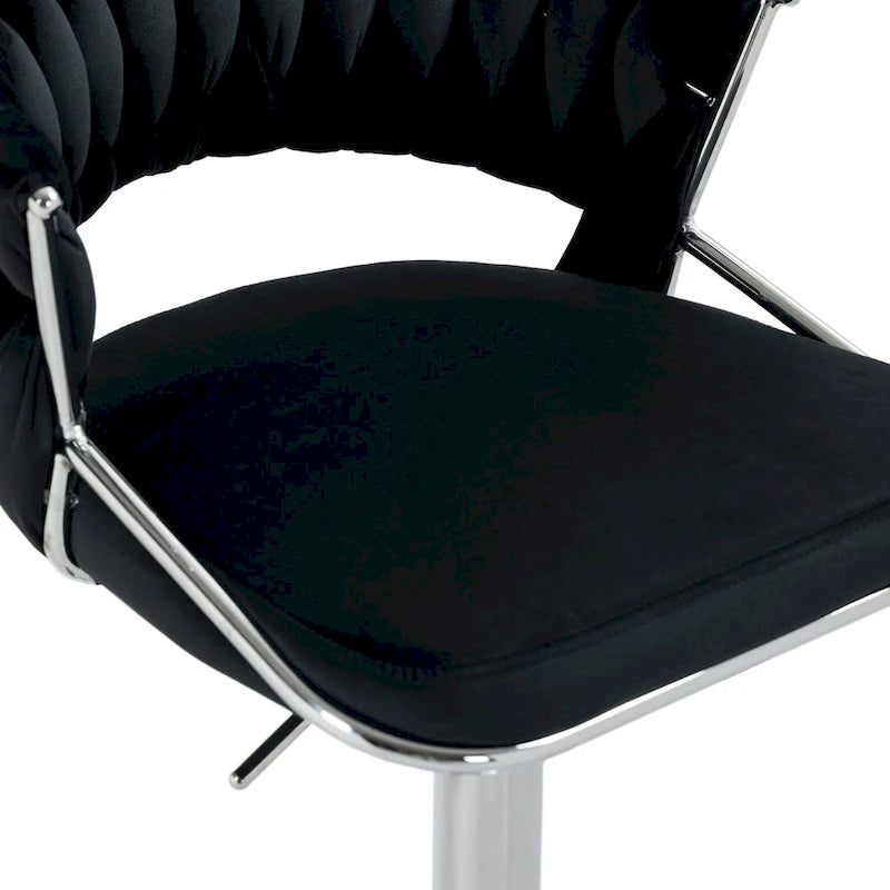 Tabourets de bar modernes en velours avec dossier (lot de 4)