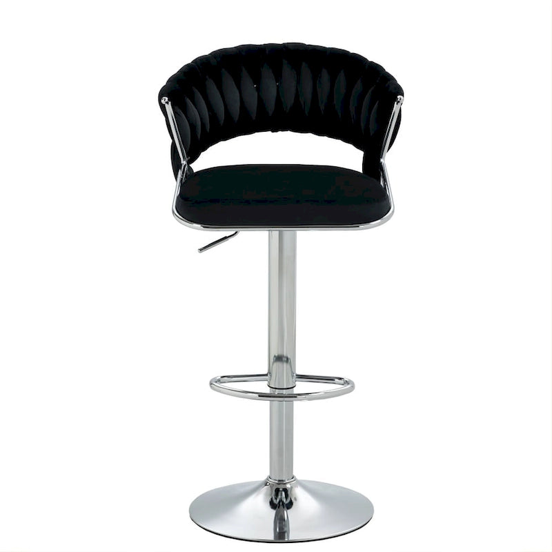 Tabourets de bar modernes en velours avec dossier (lot de 4)