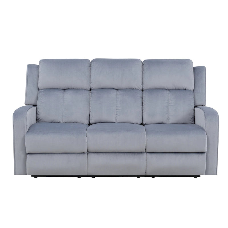 Canapé inclinable en tissu gris-bleu Dale