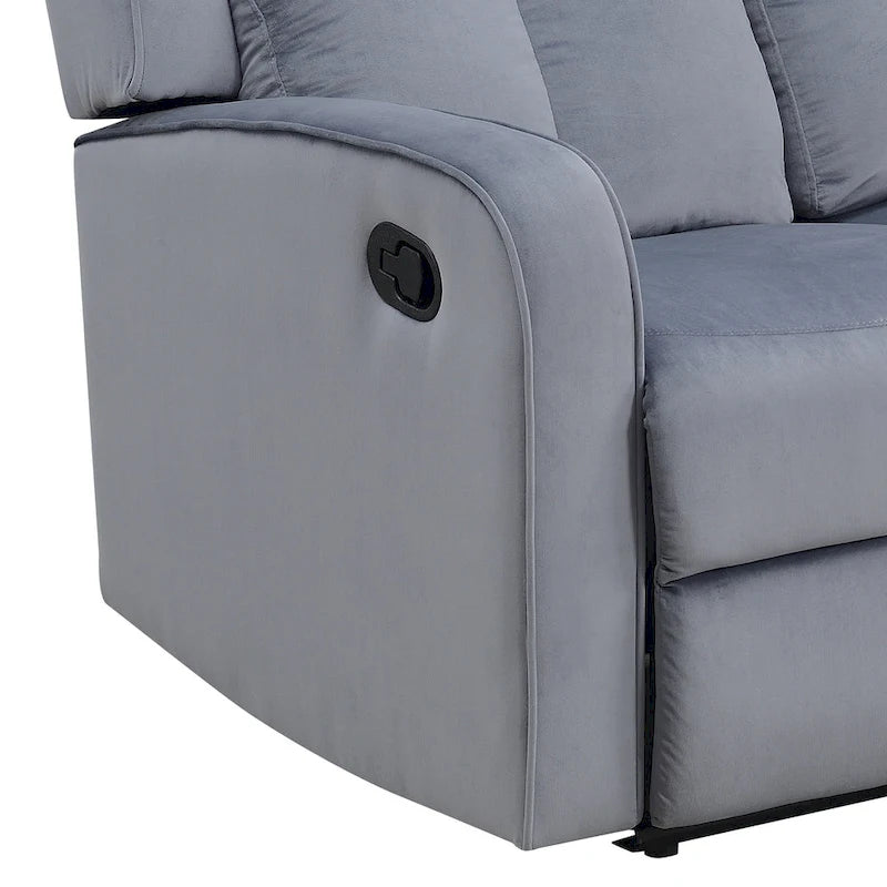 Canapé inclinable en tissu gris-bleu Dale