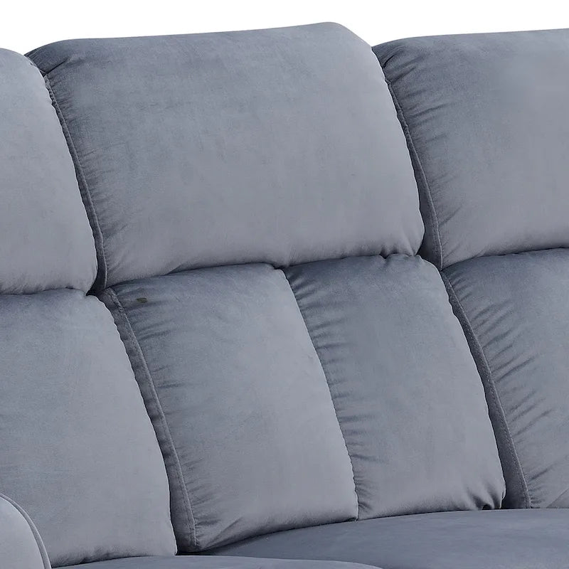 Canapé inclinable en tissu gris-bleu Dale