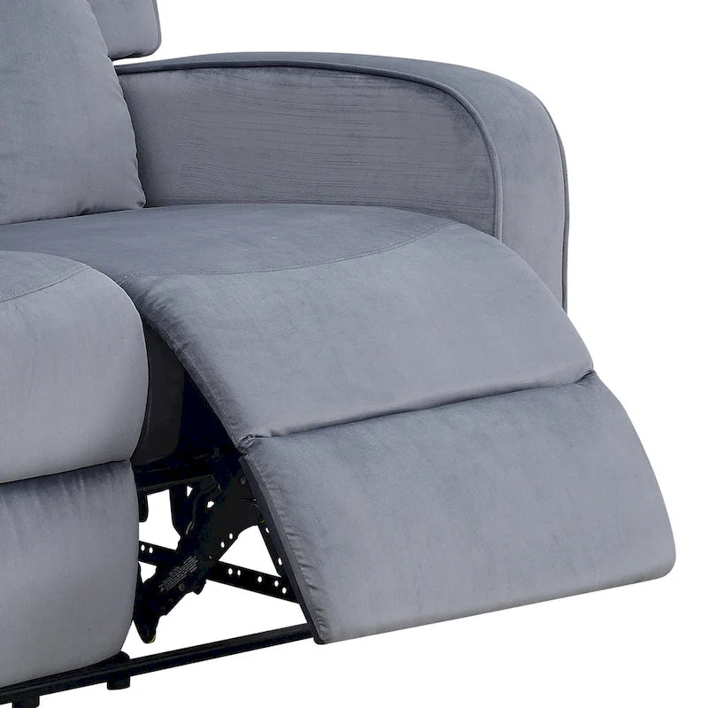 Canapé inclinable en tissu gris-bleu Dale