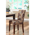 Chaise de salle à manger en chenille florale texturée sauge classique