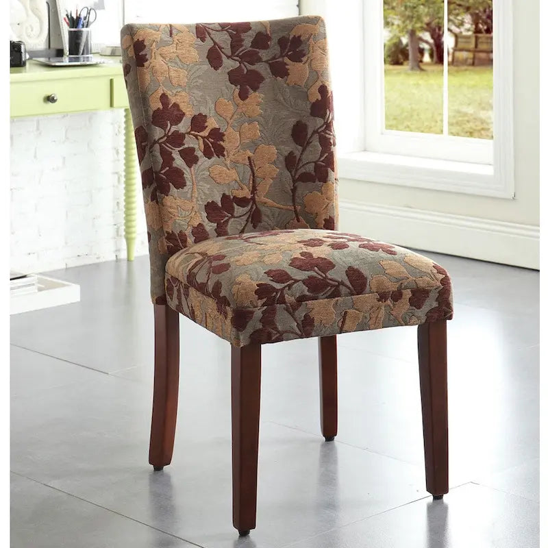 HomePop Classic Textured Sage Floral Chenille Dining Chair