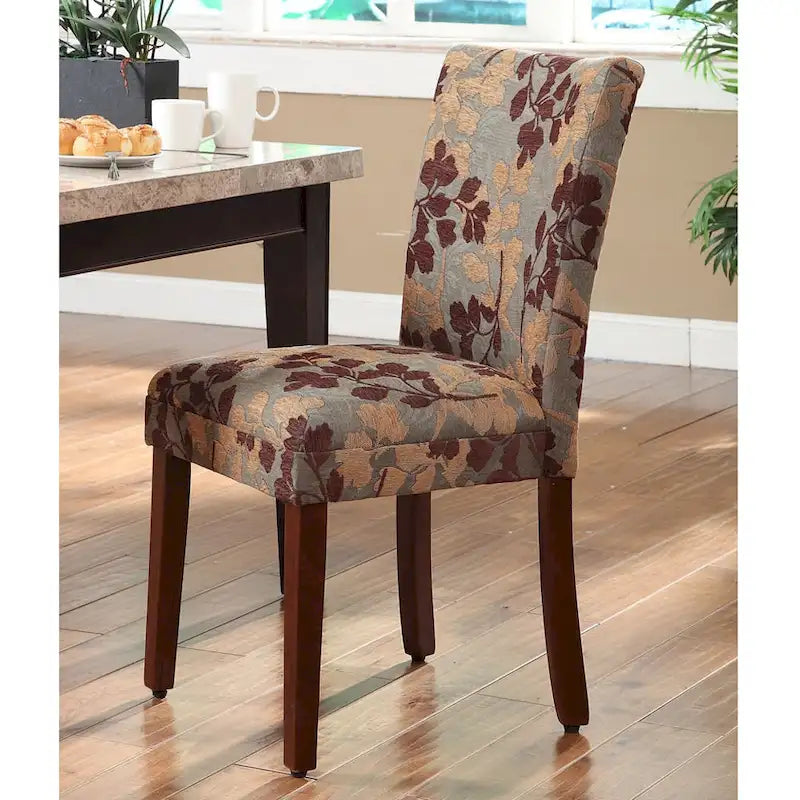 Chaise de salle à manger en chenille florale texturée sauge classique