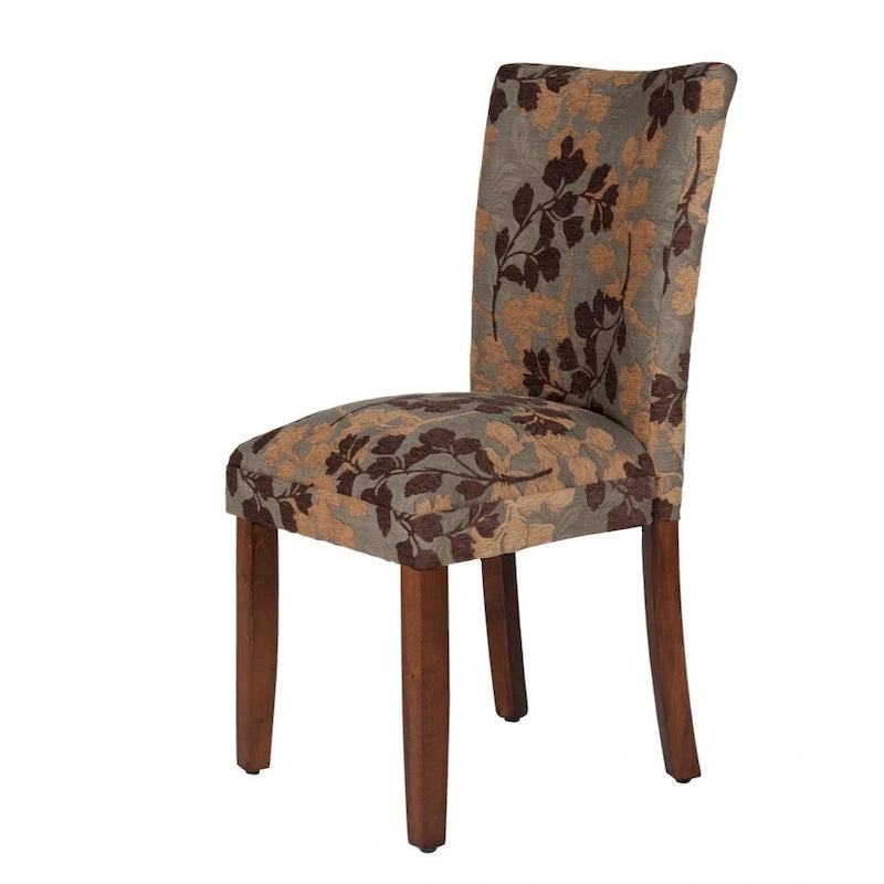 Chaise de salle à manger en chenille florale texturée sauge classique