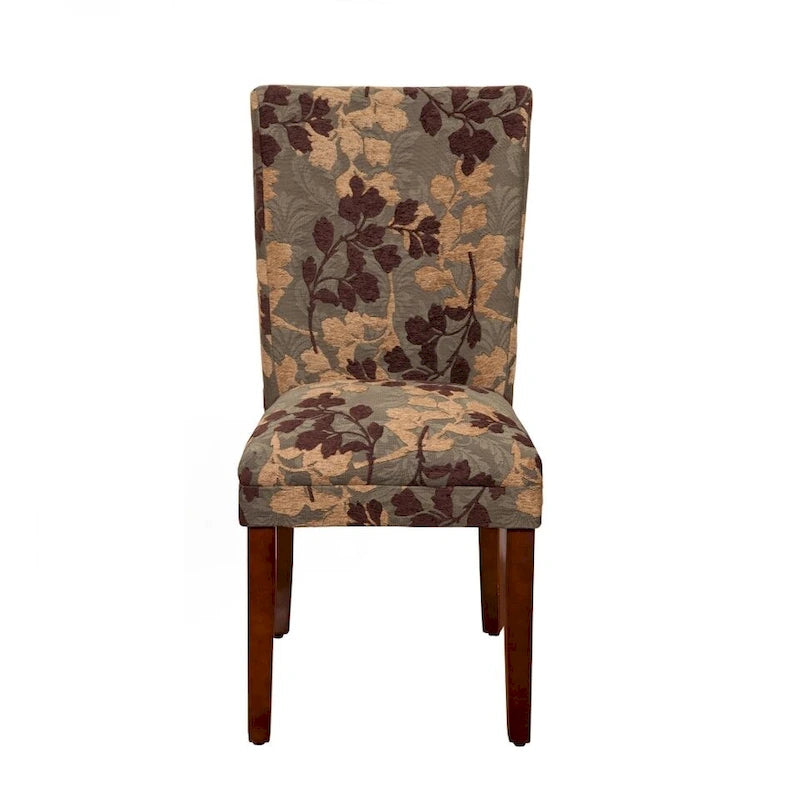 Chaise de salle à manger en chenille florale texturée sauge classique