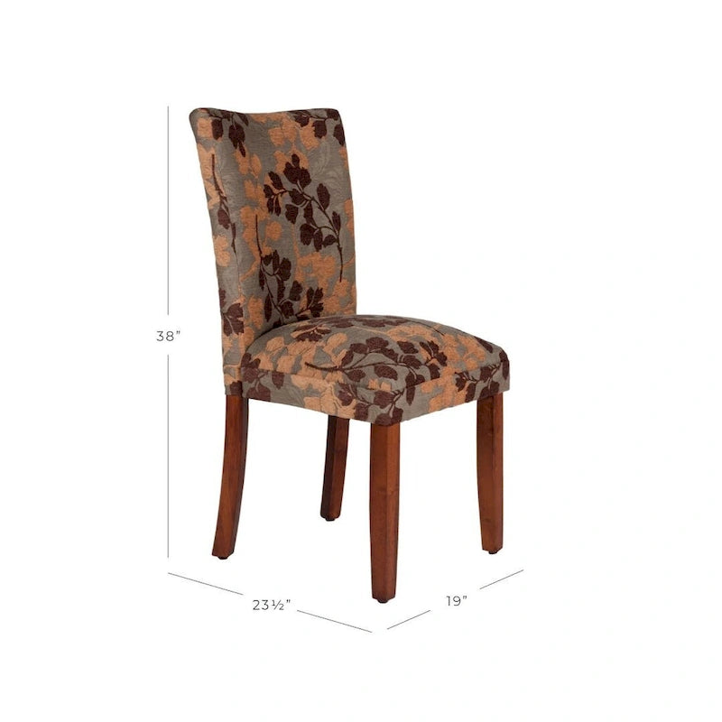 Chaise de salle à manger en chenille florale texturée sauge classique