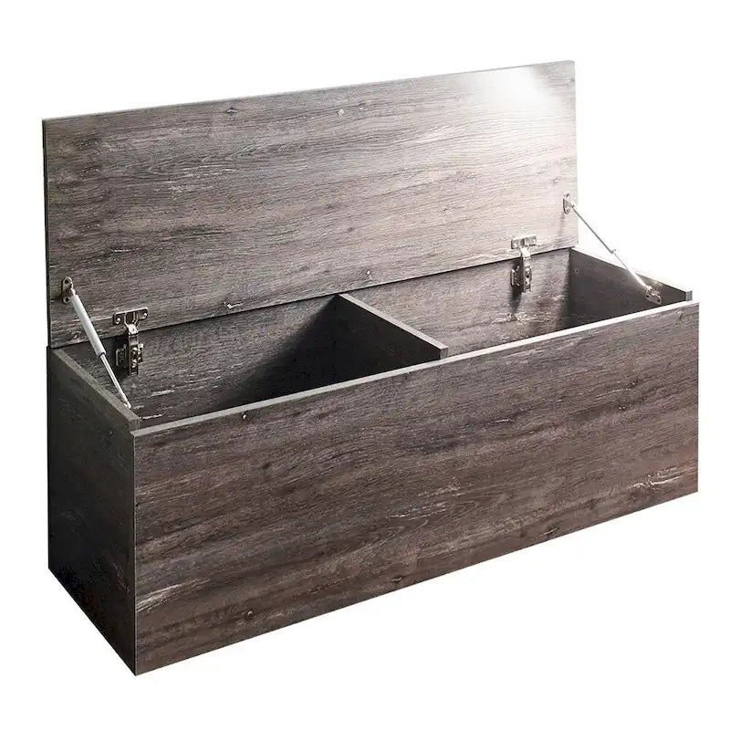 Banc de rangement Dean Farmhouse gris rustique