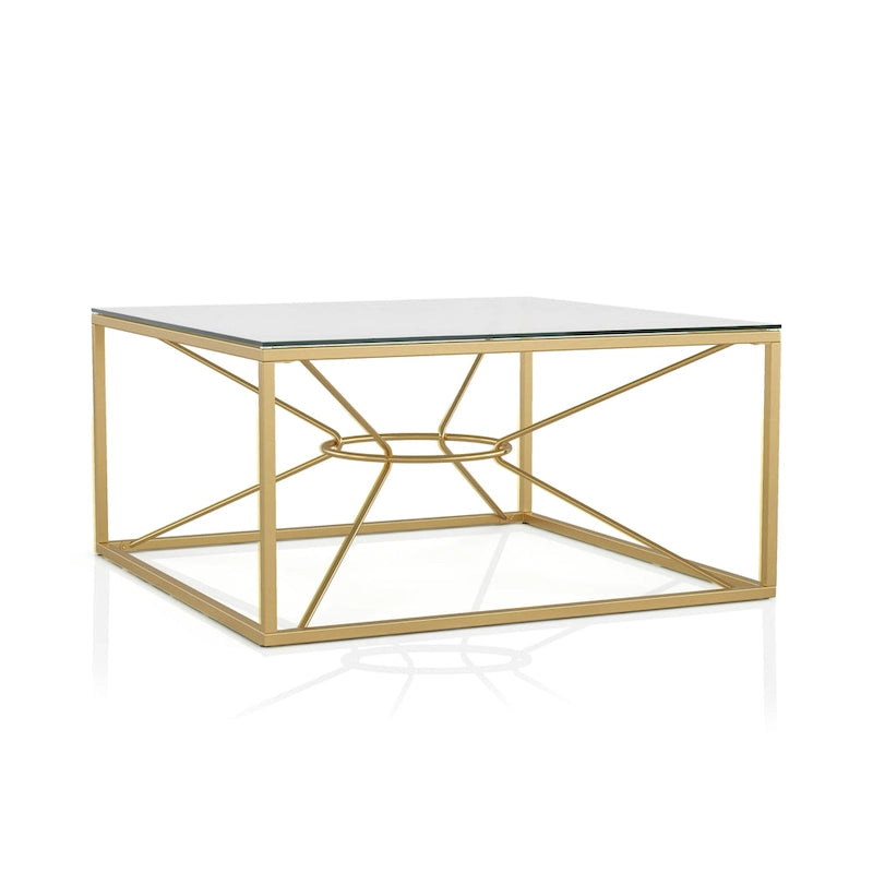 Table basse Glam en acier et verre doré de 35 po par