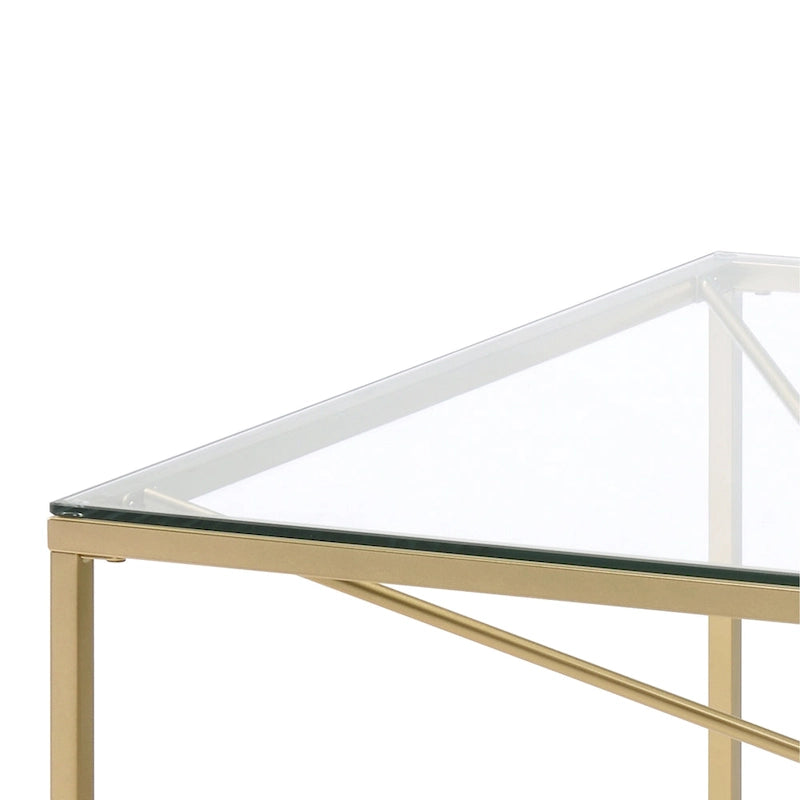 Table basse Glam en acier et verre doré de 35 po par