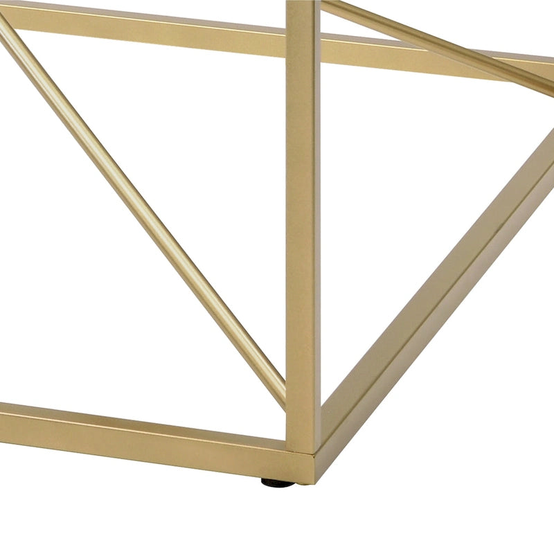 Table basse Glam en acier et verre doré de 35 po par